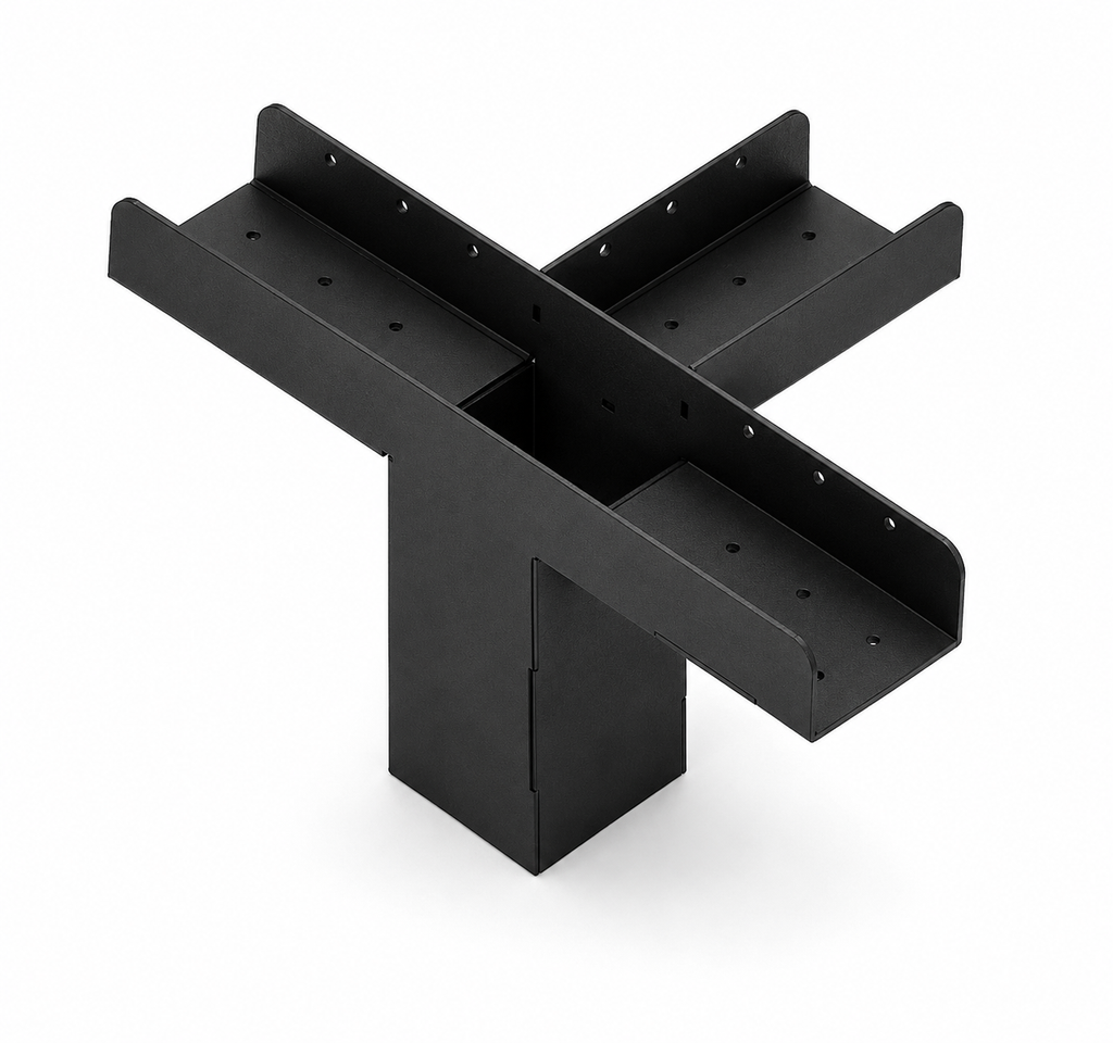 T451010Open – Side Connector 4-Arm 5° for 10×10 cm Beam – LuxShade
