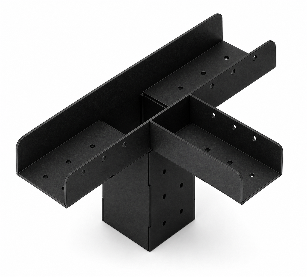 T451010Open – Side Connector 4-Arm 5° for 10×10 cm Beam – LuxShade