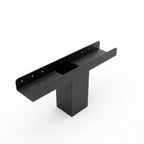 Black metal bracket on a white background