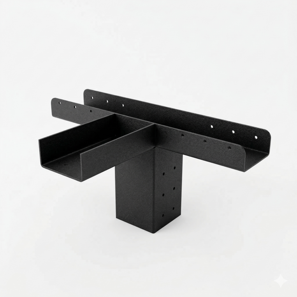 Métal noir support sur fond blanc