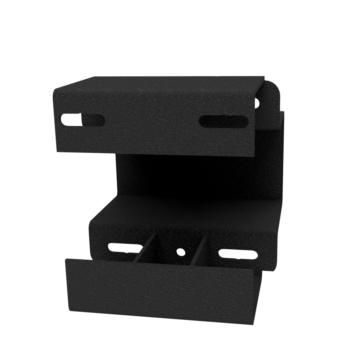 Métal noir support sur fond blanc